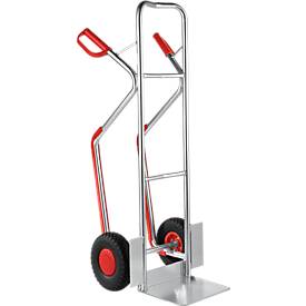 VARIOfit Aluminiumkarre 200kg Tragkraft Kunststoffgleitkufen mit gebogenen Querstreben pannensichere Bereifung