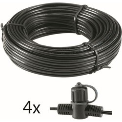 Garden Lights Verlengkabel 10 Meter Kabel met 4 Aansluitingen