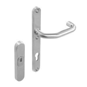 intersteel Veiligheidsbeslag SKG3 rozet met kerntrekbeveiliging, schild profielcilindergat 92 mm smal ovaal binnen rvs geborsteld
