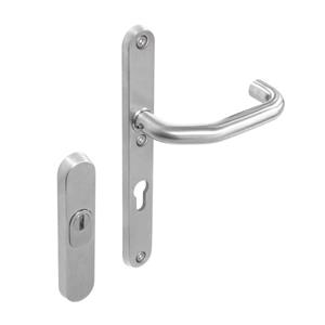 intersteel Veiligheidsbeslag SKG3 met kerntrekbeveiliging profielcilindergat 72 mm ovaal voordeurbeslag rvs geborsteld