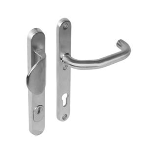 intersteel Veiligheidsbeslag SKG3 met kerntrekbeveiliging profielcilindergat 92 mm smal ovaal voordeurbeslag rvs geborsteld