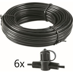 Garden Lights Verlengkabel 15 Meter Kabel met 6 Aansluitingen