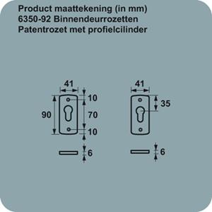 Axa Binnenbeslag Patentrozet Pc F1 6350-92-91/E