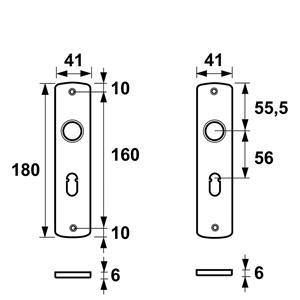 Axa Binnenbeslag F2 sleutelgatafstand 56mm 6350-30-92/56E