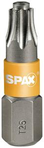 SPAX Bit-Einsatz T-Star 1/4"sechskant T25/25 mm Zapfenführung, Inhalt 5 Stück