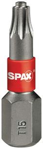 SPAX Bit-Einsatz T-Star 1/4"sechskant T15/25 mm Zapfenführung, Inhalt 5 Stück