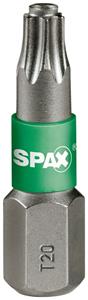 SPAX Bit-Einsatz T-Star 1/4"sechskant T20/25 mm Zapfenführung, Inhalt 5 Stück