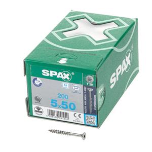Spax Spaanplaatschroef platverzonken kop RVS T-Star T20 deeldraad 5.0x50mm (per 200 stuks)