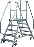 KRAUSE Podestleiter beidseitig begehbar 2 x 3 Stufen