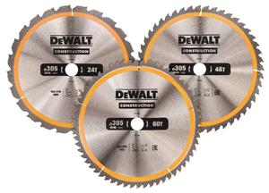 Dewalt DT1964-QZ 3-delige Cirkelzaagbladen Set 305x30mm 24Tands 1x48Tands 1x60Tands