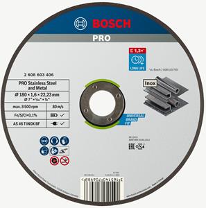 Bosch 2608603406 Expert Rapido Doorslijpschijf - 180 x 22,23 x 1,6mm - metaal