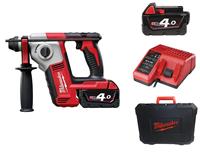 Milwaukee M18 BH-402C 18V Li-Ion Accu SDS-plus boorhamer set (2x 4.0Ah accu) in koffer - 1,2J