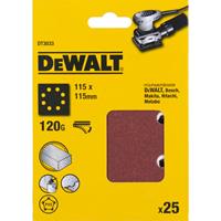 DeWalt DT3033 Vlak schuurvel - K120 - 115 x 115mm (25st)