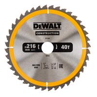 Dewalt DT1953 Construction Cirkelzaagblad - 216 x 30 x 40T - Hout (Met nagels)
