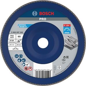 Bosch Fächerschleifscheibe X571 Best for Metal, gerade, 180 mm, 60, Kunststoff