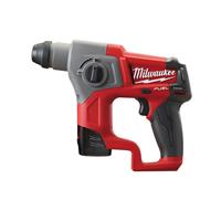 Milwaukee M12 CH-202C 12V Li-Ion Accu SDS-plus boorhamer set (2x 2.0Ah accu) in koffer - 1,1J - koolborstelloos