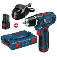 Bosch GSR 10,8-2-LI 10.8V Li-Ion accu boor-/schroefmachine set (2x 2.0Ah accu) in L-Boxx
