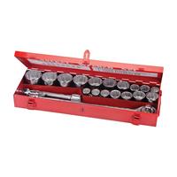 silverline Steckschlüsselsatz metrisch mit 3/4-Zoll-Antrieb 21 tlg.