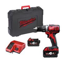 Milwaukee M18 BDD-402C 18V Li-Ion accu boor-/schroefmachine set (2x 4.0Ah accu) in koffer