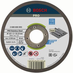 Bosch Trennscheibe Gerade Expert For Inox As 46 T Inox Bf, 115 Mm, 22,23 Mm, 2 Mm