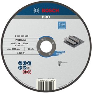 Bosch 2608603167 Standard Doorslijpschijf - 180 x 22,23 x 3mm - metaal