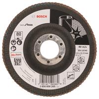 Bosch Fächerschleifscheibe X581, Best For Inox, 115, 80, Gewinkelt, Glasgewebeteller