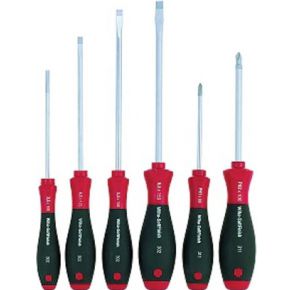 Wiha SOFTFINISH-SLOTTED Phillips-Schraubendreher SET-6 Stück-Runde S