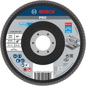 Bosch Fächerschleifscheibe X571 Best for Metal, gerade, 125 mm, 60, Glasgewebe