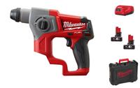 Milwaukee M12 CH-402C 12V Li-Ion Accu SDS-plus boorhamer set (2x 4.0Ah accu) in koffer - 1,1J - koolborstelloos