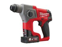 Milwaukee M12 CH-602X 12V Li-Ion Accu SDS-plus boorhamer set (2x 6.0Ah accu) in HD Box - 1,1J - koolborstelloos