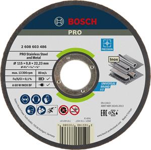 Bosch Trennscheibe Gerade Best For Inox Rapido A 60 W Inox Bf, 115 Mm, 22,23 Mm, 0,8