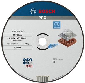 Bosch 2608603180 Standard Doorslijpschijf - 230 x 22,23 x 3mm - steen