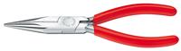 Knipex Flachrundzange mit Schneide mit Kunststoff überzogen 125 mm - 25 03 125