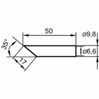 ERSA LötSpitz angeschrägt 17,0mm 35Grad Nr.0832LDLF