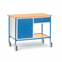 Fetra Rolltisch mit Stahlschrank und ausziehbaren Schublade
