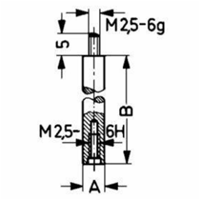 Verlängerungsstück L.50mm Messbolzen-D.4mm f.Messuhren - KÄFER MESSUHRENFABRIK