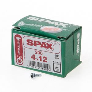 SPAX Bolkop 4x12mm Voldraad T-Star Plus 1000 Stuks Spaanplaatschroeven WIROX 0201010400125