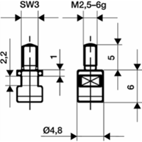 Messeins.D.4,8mm plan M2,5 HM z.Messuhren KÄFER - KAFER