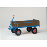 Fetra Handpritschenwagen mit Bordwänden, Luft-Bereifung 1200x800 mm