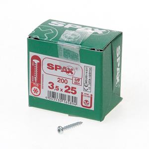 SPAX Spaanplaatschroef cilinderkop verzinkt T-Star T15 3.5x25mm (per 1000 stuks)