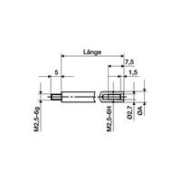 Verlängerungsstück L.20mm Messbolzen-D.4mm f.Messuhren - KÄFER MESSUHRENFABRIK