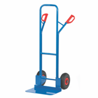 Fetra - Stahlrohrkarre Höhe 1300 mm, Schaufel 300x480mm Luftbereifung
