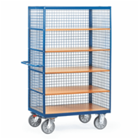 Fetra Kastenwagen mit 750 kg Tragkraft, offen, mit Drahtgitter verkleidet 1200x780mm