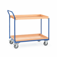 Fetra Tischwagen mit Holzwerkstoffplatten und 2 Kästen aus Holz 1000x600mm Ladefläche