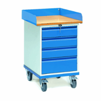 Fetra Rollschrank mit Umrandung und 4 Schubladen