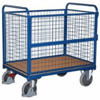 VARIOfit Drahtkastenwagen mit halb abklappbarer Längswand 1000x650mm