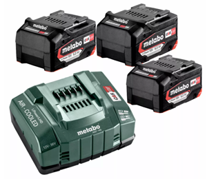 18V Ersatzakku 3 x 5.2 Ah + Ladegerät Basic-Set - METABO