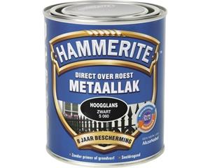 Hammerite Direct over Roest metaallak hoogglans zwart 250 ml