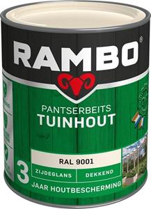 Rambo Pantserbeits Tuinhout zijdeglans ral 9001 dekkend 750 ml