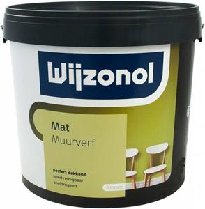 Wijzonol muurverf mat lichte kleur 2.5 ltr